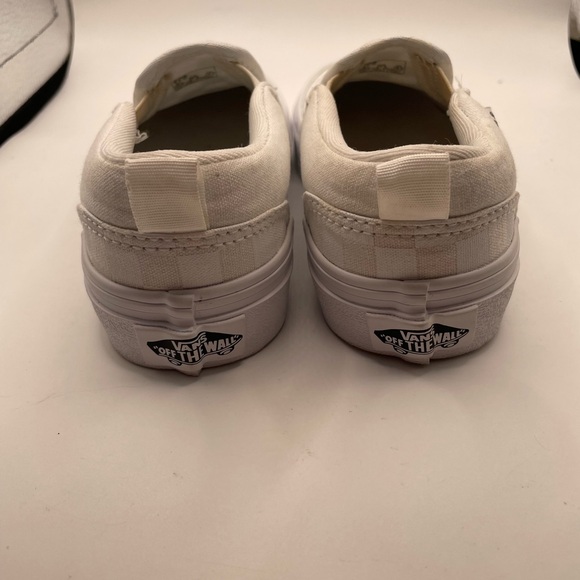 Vans Asher boys checkered  White Sneakers loafers size 11 - Picture 6 of 9